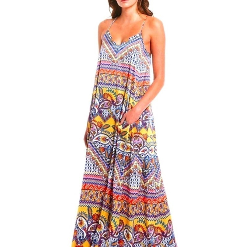 Laundry by Shelli Segal Paisley Midi Dress Sz 8 NWT Resort Style Boho Chic